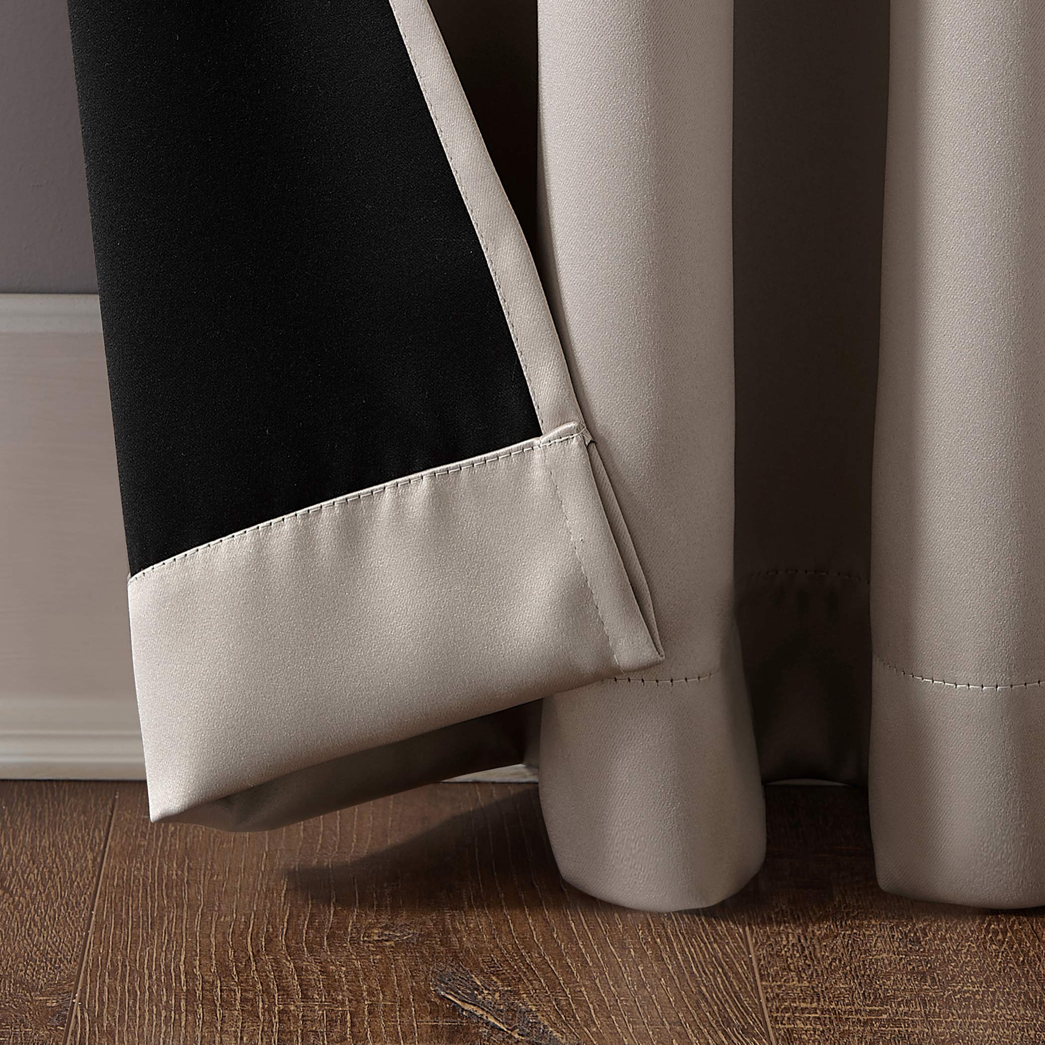 Sun Zero Nordic Theater Grade Extreme 100% Blackout Grommet Curtain Single Panel, 52" x 84", Stone