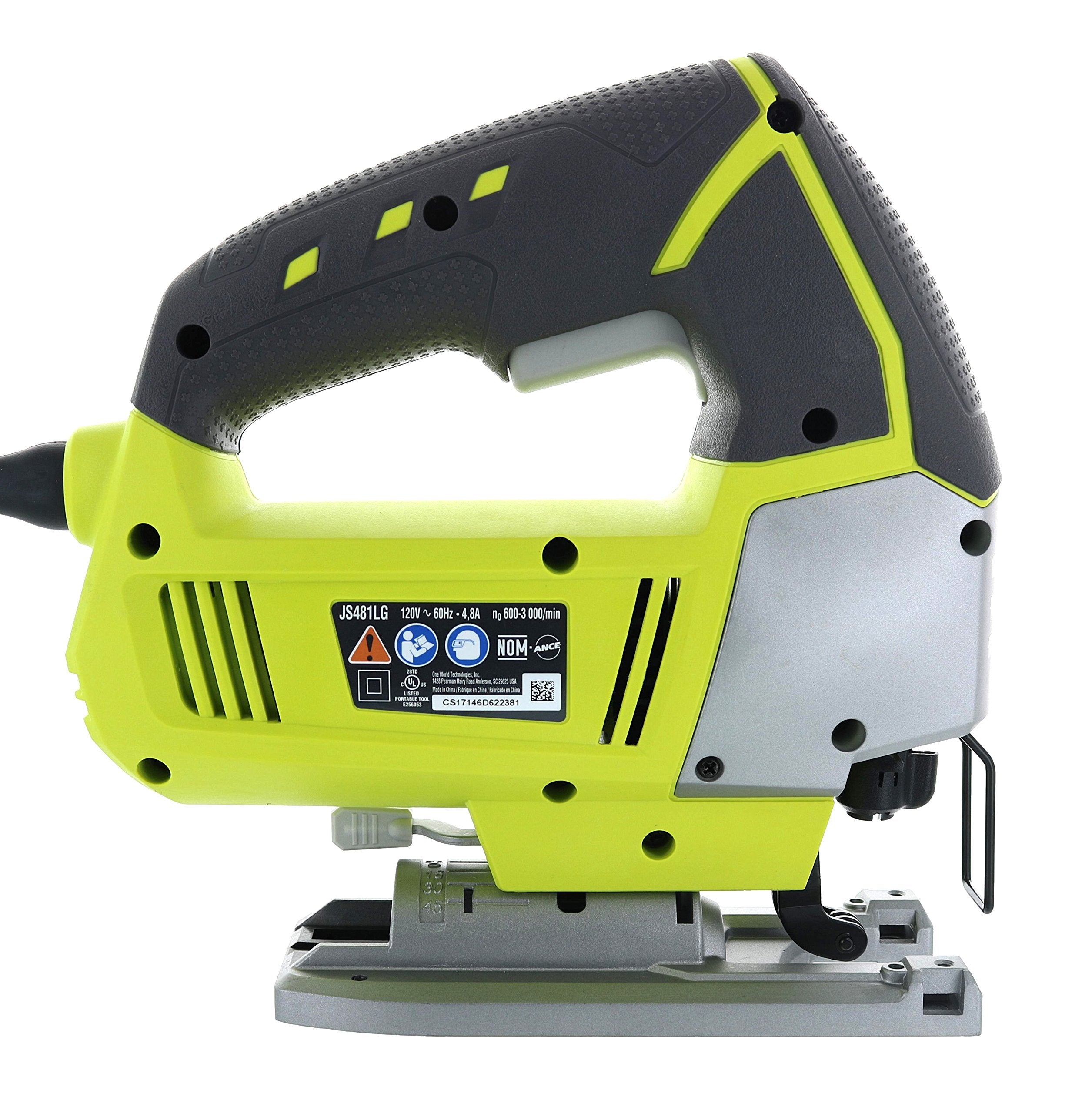 Ryobi JS481LG 4.8 Amp Corded Variable Speed T-Shank Orbital Jig Saw w/ Onboard LED Lighting System