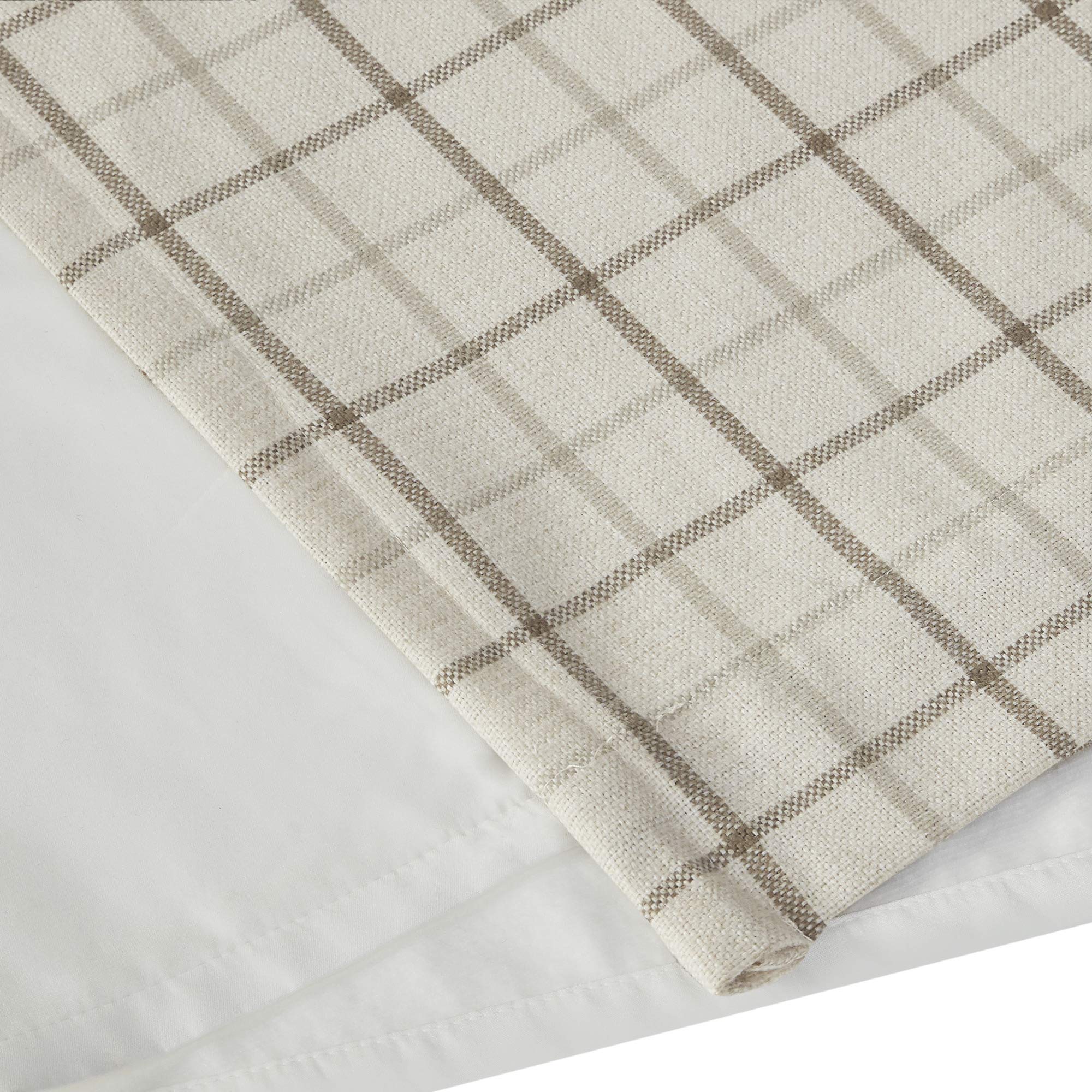 Madison Park Anaheim Cabin Plaid Curtain Window, Thermal Insulated Fleece Lining, Living Room Decor Light Blocking Drape for Bedroom, 1-Single Panel Pack, 50" x 95", Rod Pocket, Natural