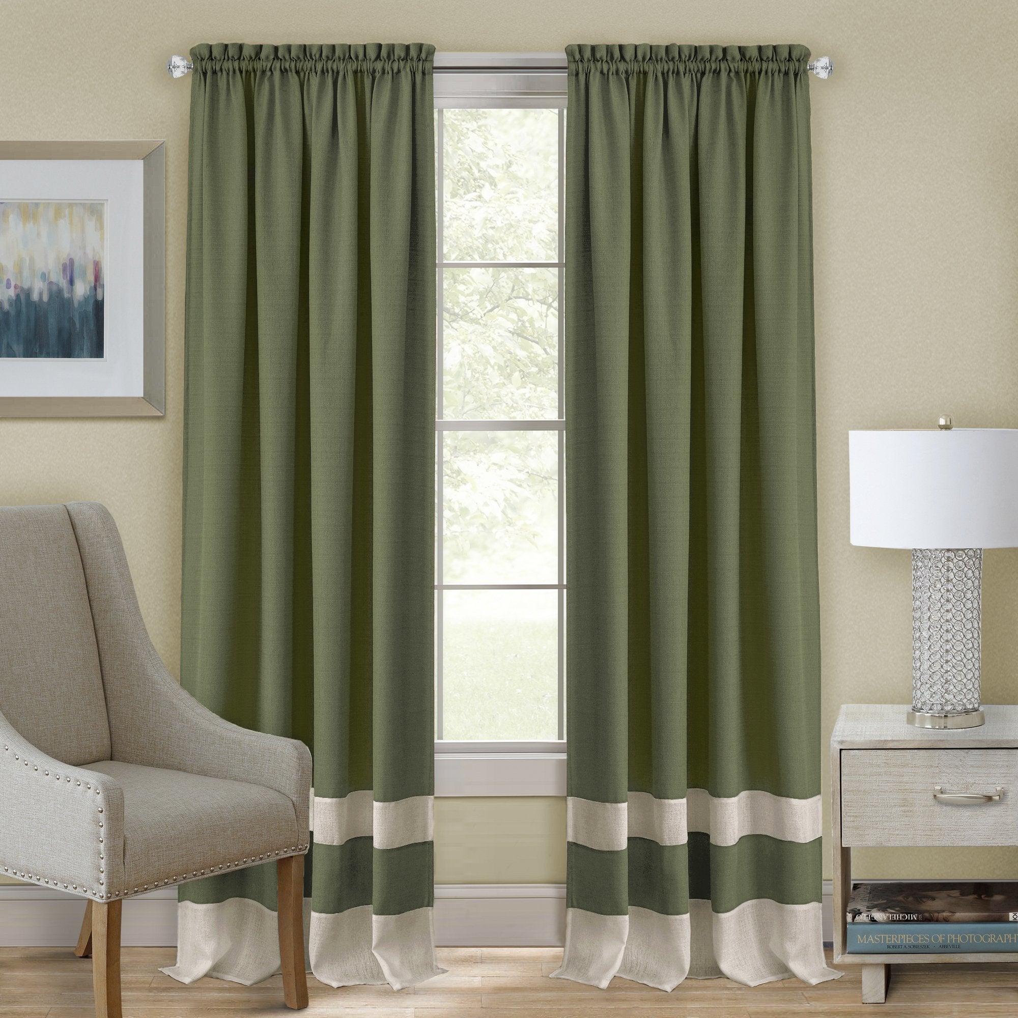 Achim Home Furnishings Darcy Panel - 52x84 - Green/Camel