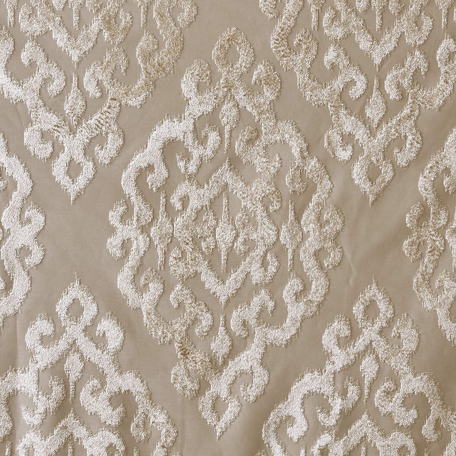 Sun Smart Amelia Jacquard Paisley Total Blackout Curtain for Bedroom, Luxury Single Window Panel Living Room Family-Room Kitchen, Grommet Top, 1-Panel Pack, 50"x95", Champagne