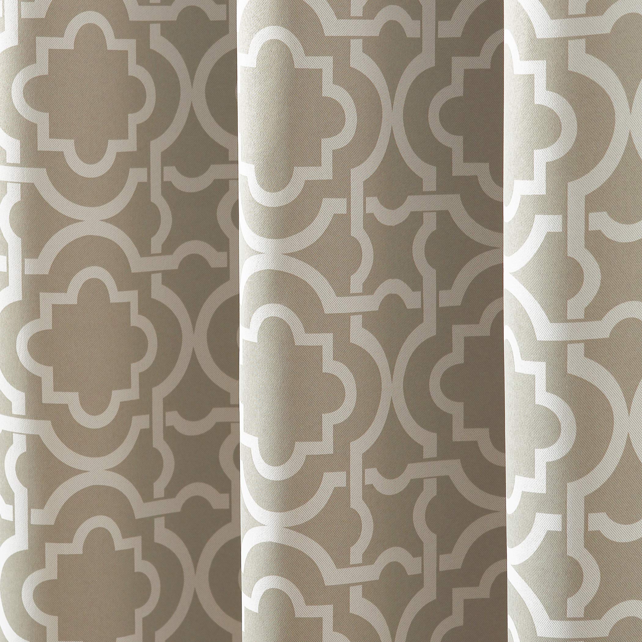 Sun Zero Barnett Trellis Blackout Grommet Curtain Panel, 40" x 95", Taupe