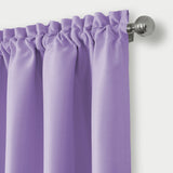 Elrene Adaline Kids Pastel Faux Silk Solid Color Blackout Room Darkening Thermal Insulating Window Curtain/Single Scalloped Ruffled Valance by, 52 Inch Wide X 15 Inch Deep, Lavender