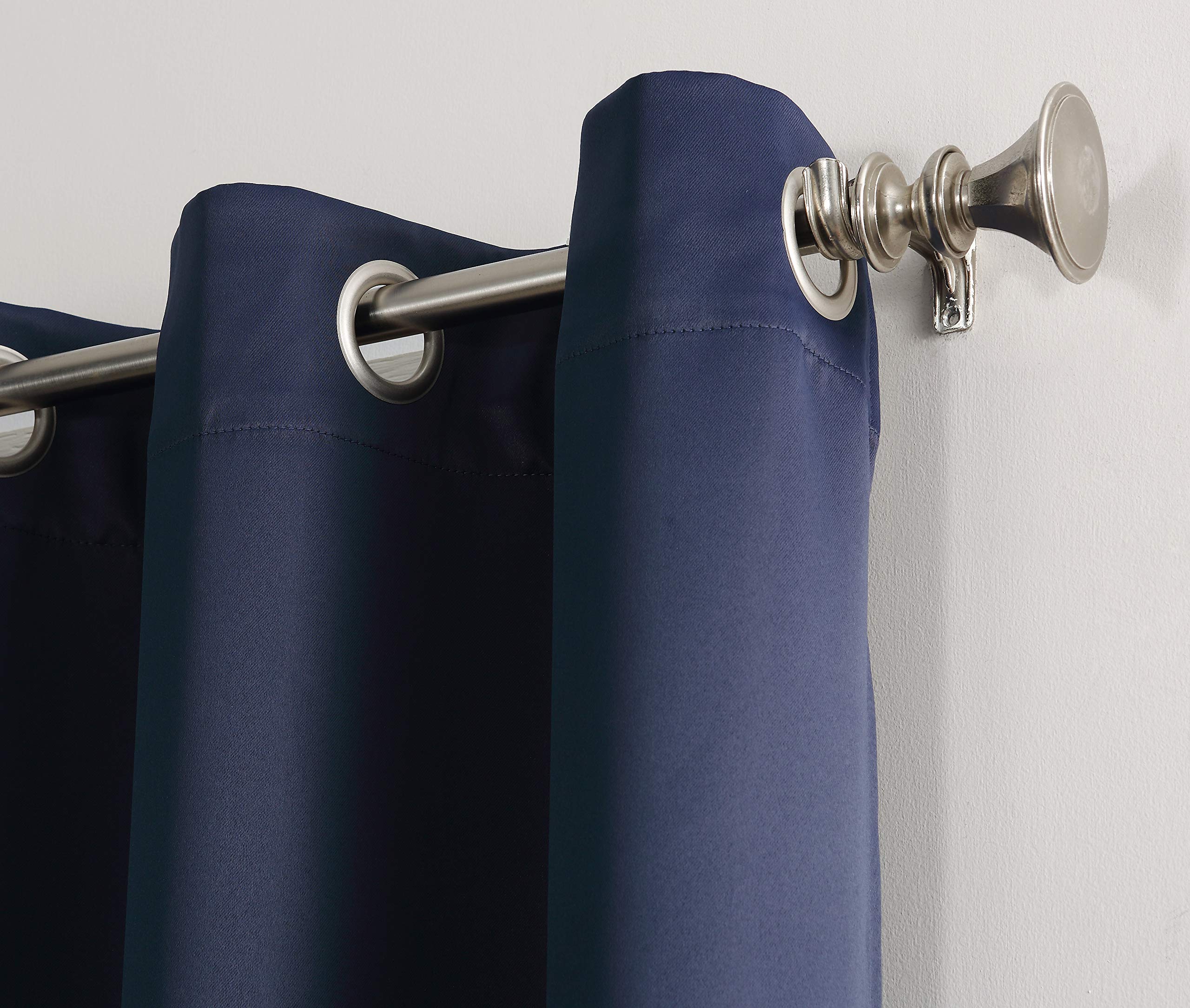 Sun Zero Easton Energy Saving Blackout Grommet Curtain Panel, 40" x 84", Navy Blue