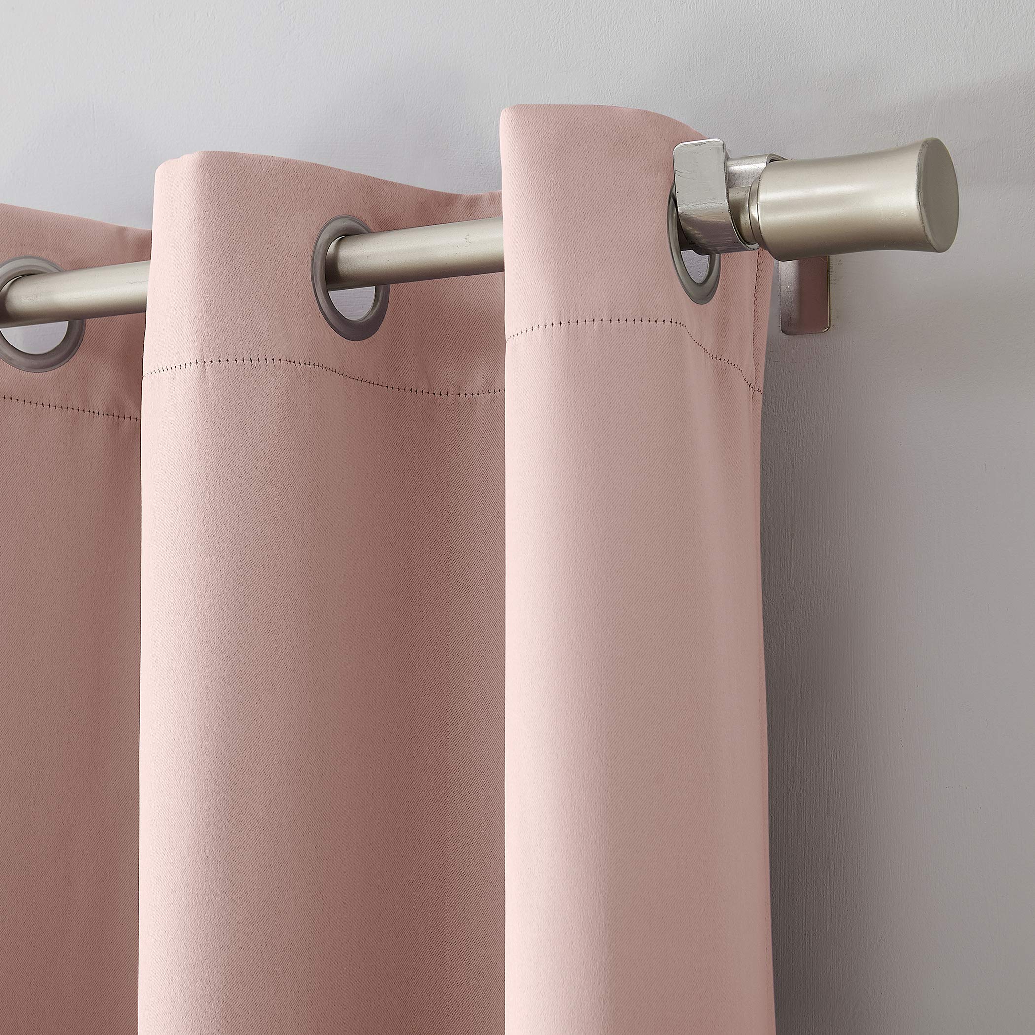 Sun Zero Riley Kids Bedroom Blackout Grommet Curtain Panel, 40" x 63", Blush Pink