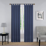 PAIRS TO GO Montana Modern Decorative Tab Top Window Curtains for Bedroom or Living Room (2 Panels), 30" x 63", Indigo