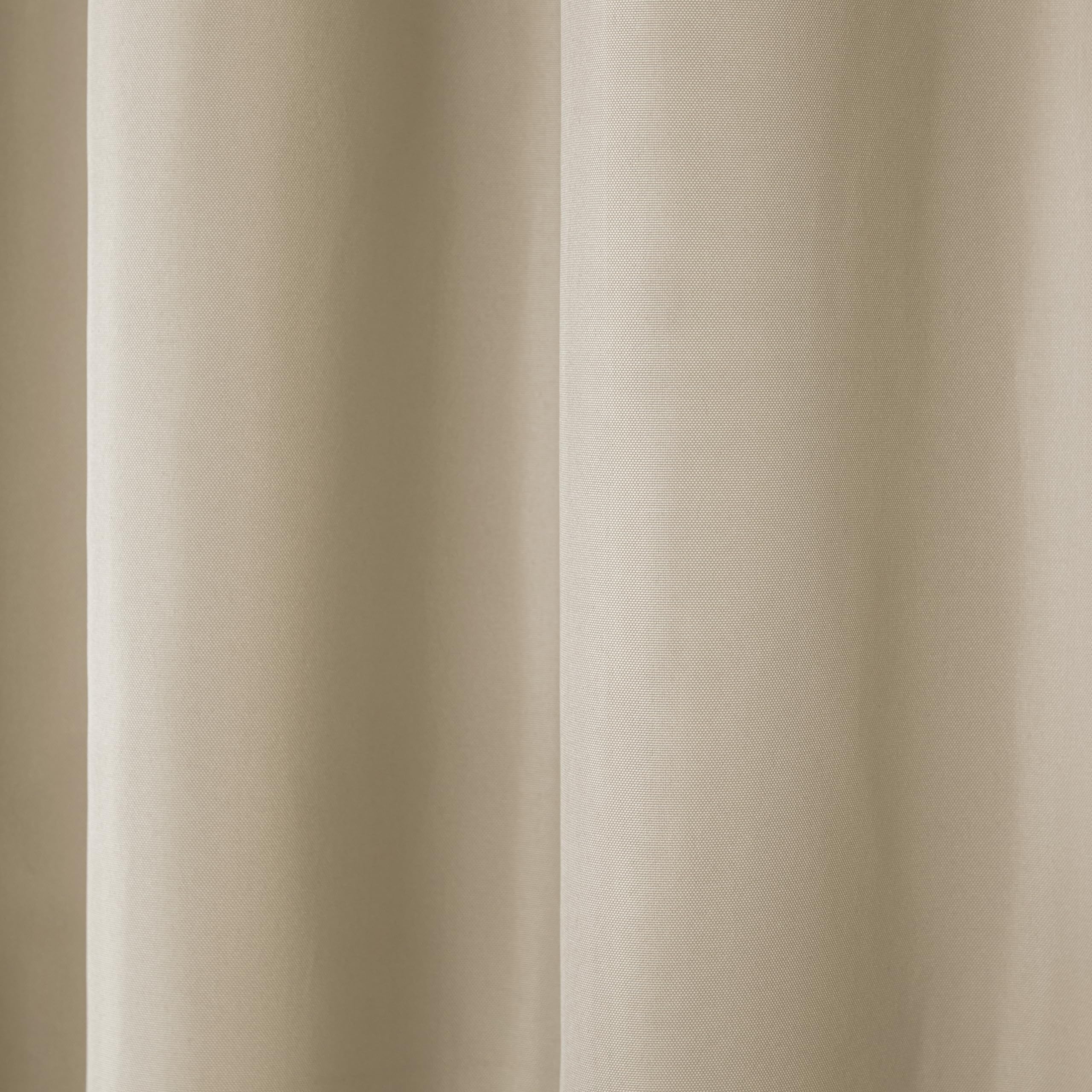 TOWN & COUNTRY BASICS Cabana Solid Heavyweight Indoor Outdoor Curtains, Light Filtering Opacity with Grommet Top, Water Repellent, 2-Pack Set, 54"x108", Taupe