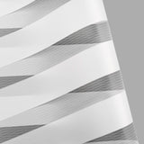 GoDear Design Modern Free Stop Cordless Zebra Horizontal Roller Shade with Cassette Valance, 27" x 72", Light-Filtering, White