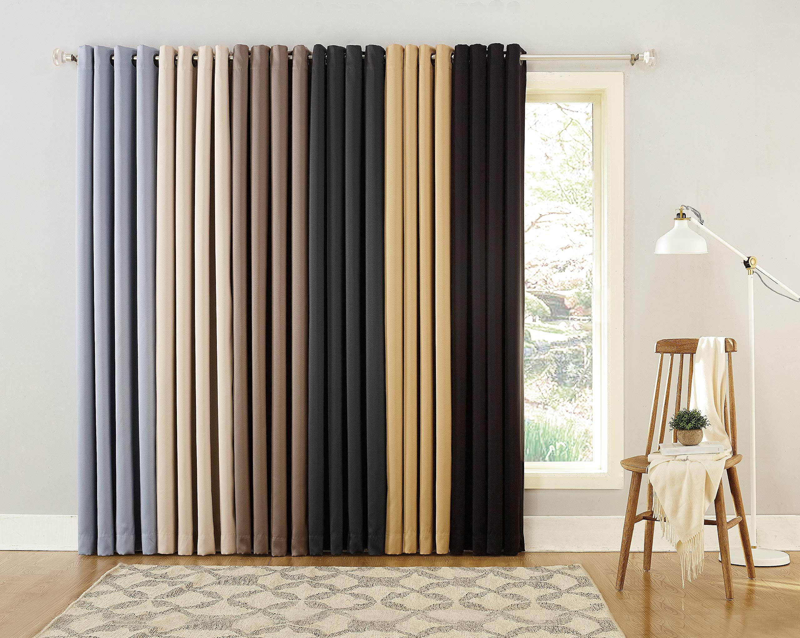 Sun Zero Nordic Theater Grade Extreme 100% Blackout Grommet Curtain Single Panel, 52" x 84", Black