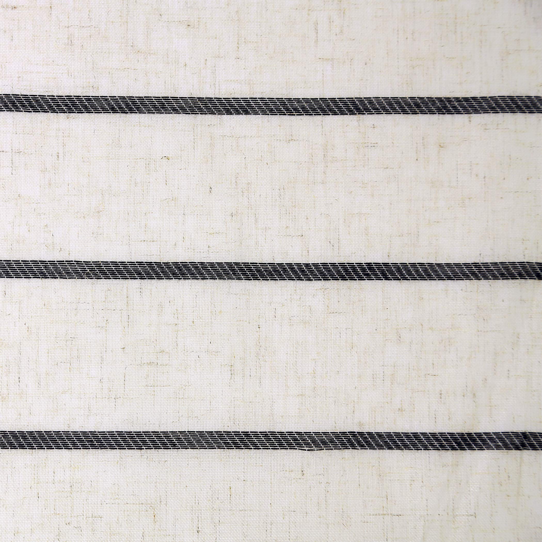 Clean Window Twill Stripe Anti-Dust Allergy/Pet Friendly Anti-Dust Sheer Cafe Valance, 52" x 14", Black/Linen