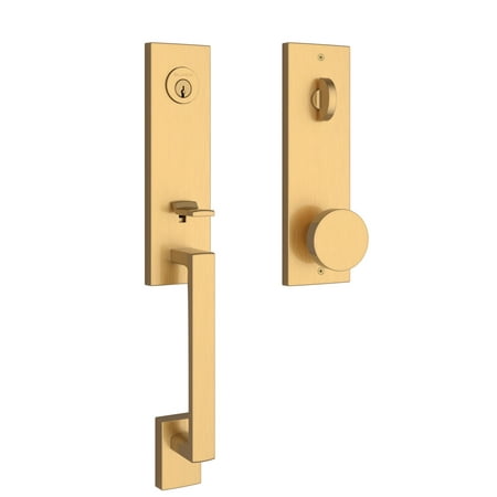 Baldwin Ee.Seaxcon.Cqe Seattle One Piece Single Cylinder Keyed Entry Handleset - Brass