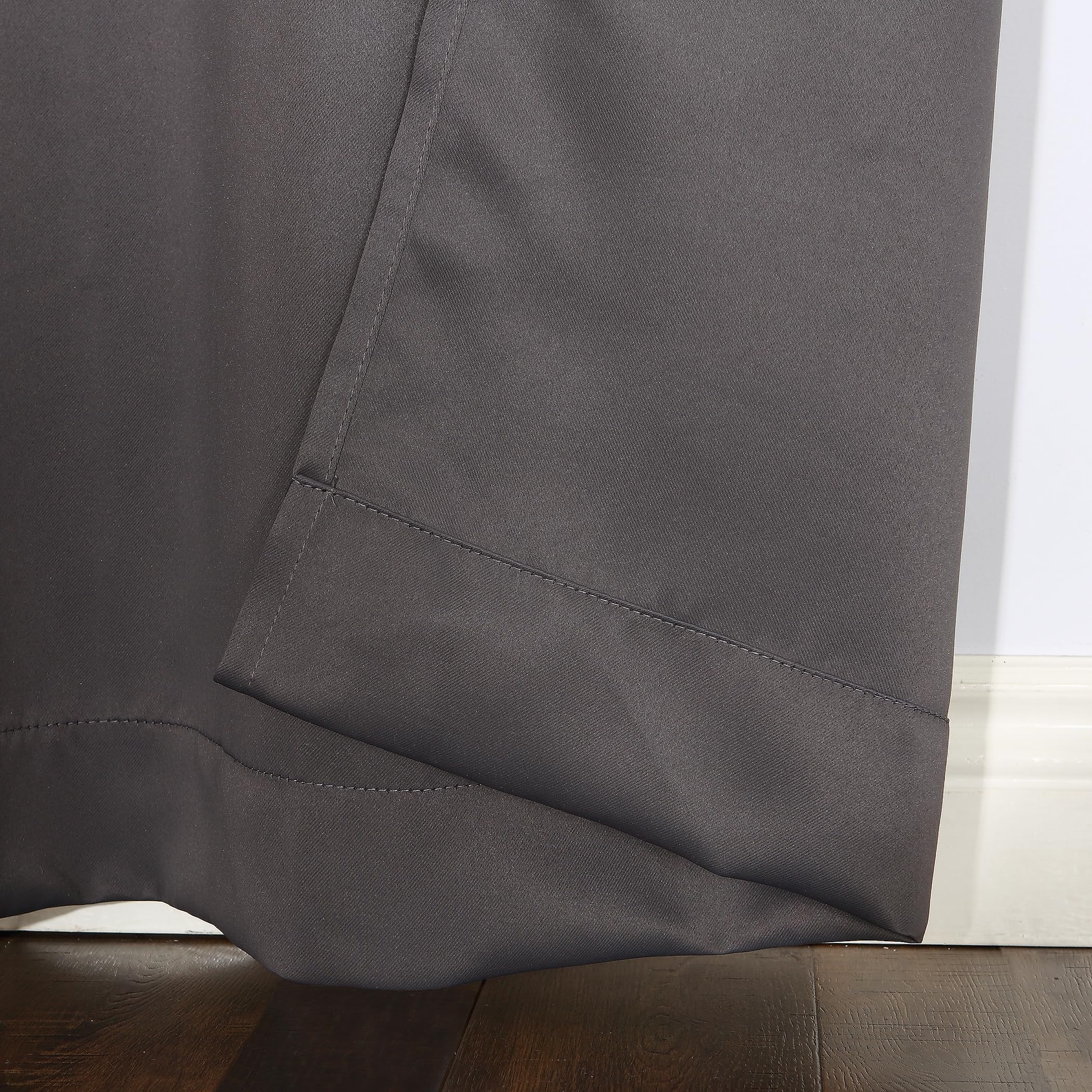 Sun Zero Easton Energy Saving Blackout Grommet Curtain Panel, 40" x 84", Charcoal
