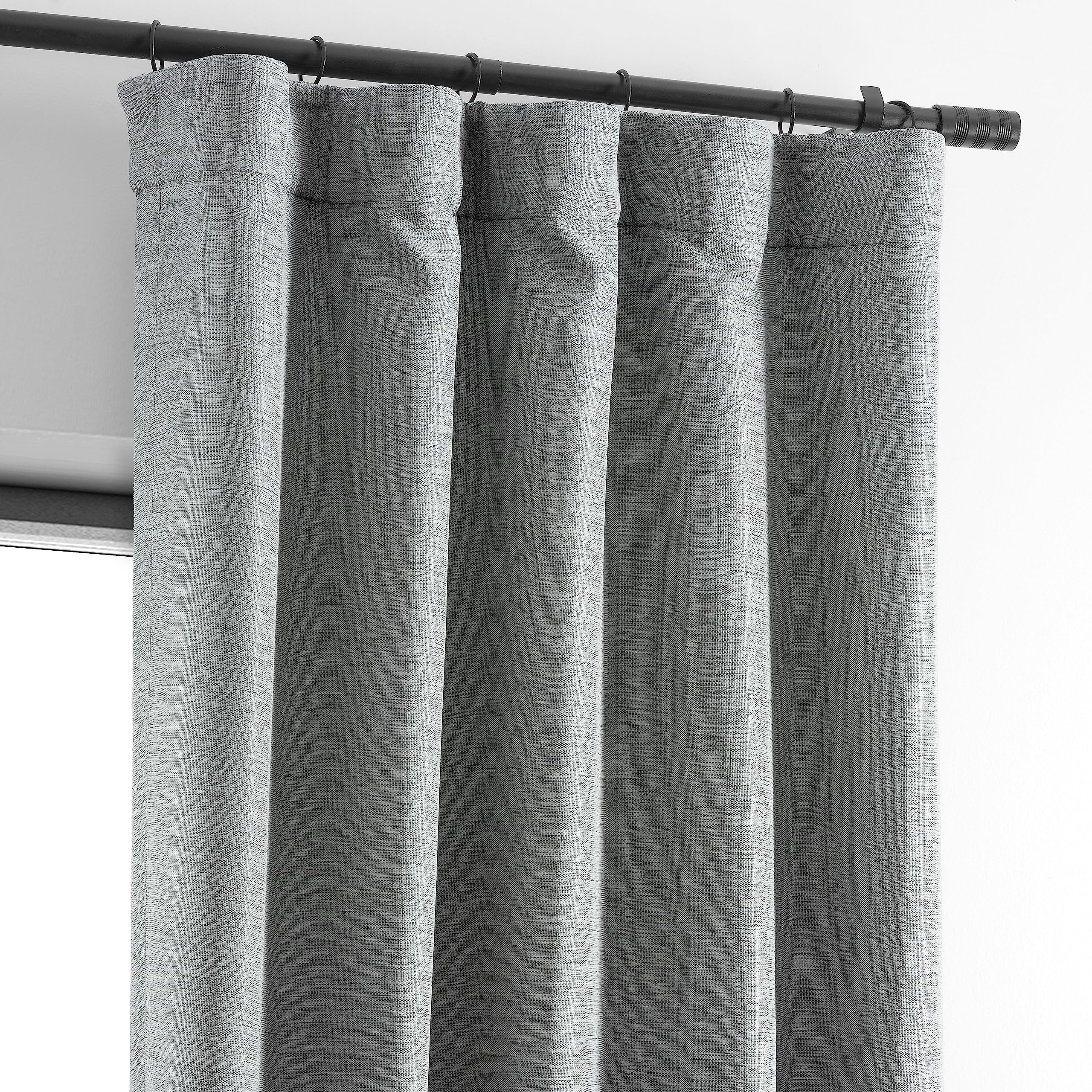 HPD Half Price Drapes Bellino Textured Faux Linen Room Darkening Curtains 108 Inches Long (1 Panel), Curtains for Bedroom & Living Room, 50W x 108L, Vista Grey
