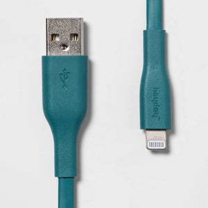 heyday 3' Lightning to USB-A Flat Cable - Bright Teal