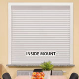 43" wide  2" faux wood cordless white blinds