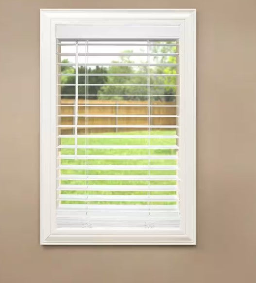 38"  2" faux wood cordless white blinds