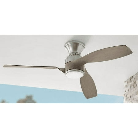 Halwin 52 in. CCT LED Brushed Nickel Ceiling Fan with Light and Remote Control