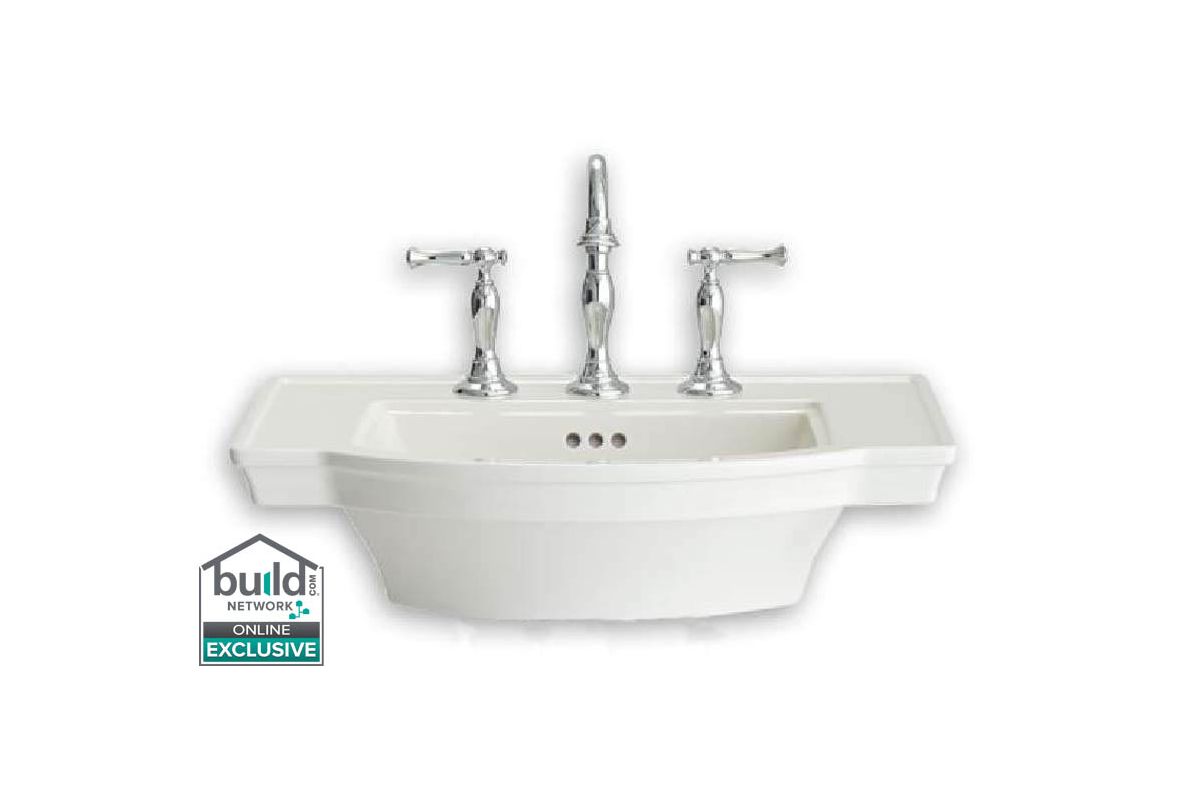 American Standard 0900.004 Estate 24  Pedestal Bathroom Sink Only - White