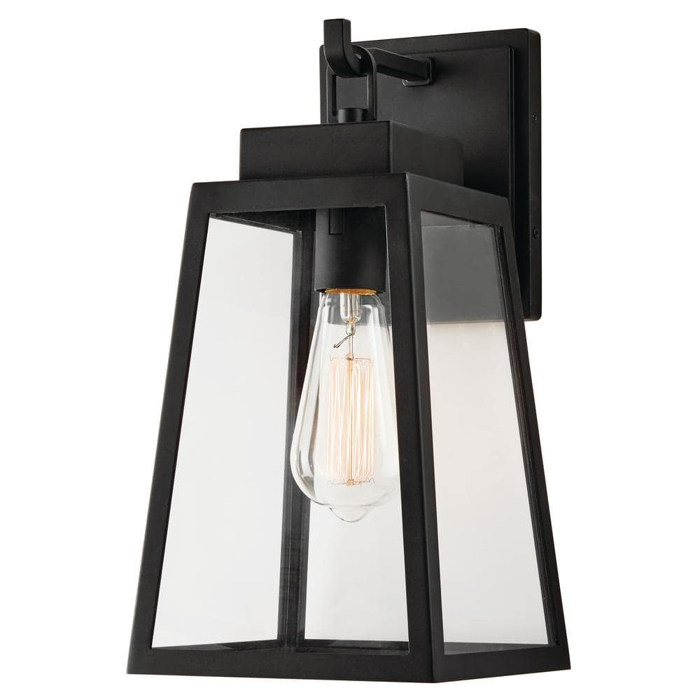 Outdoor Tapered Wall Lantern Sconce w/ Clear Glass