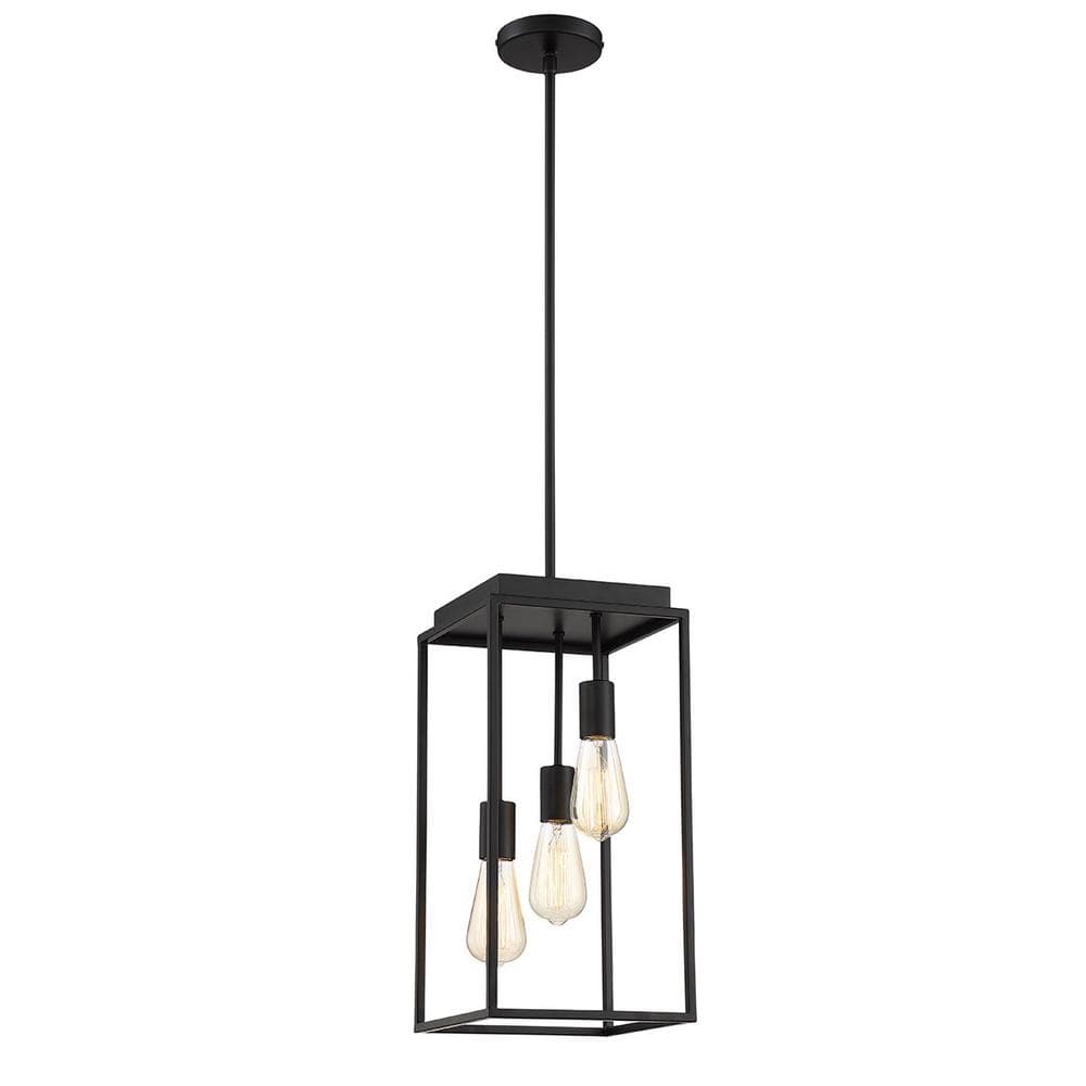 Home Decorators Collection Rollins 3 Light Black Chandelier