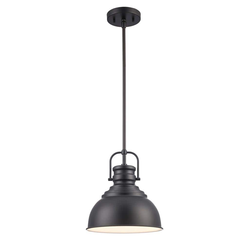 Home Decorators Shelston 10  Black Hanging Kitchen Pendant Light w/Metal Shade