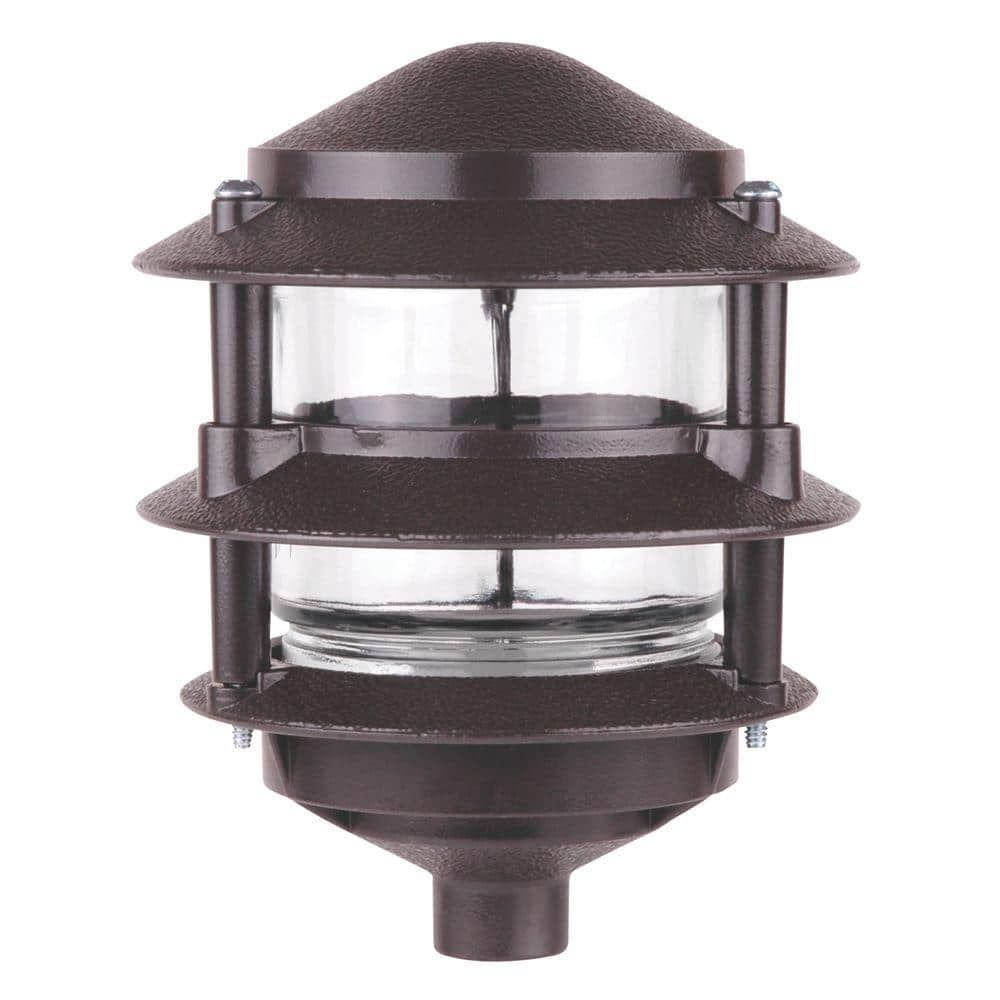 75-Watt Line Voltage Bronze Path Light 3-Tier Outdoor Weatherproof Landscape Light