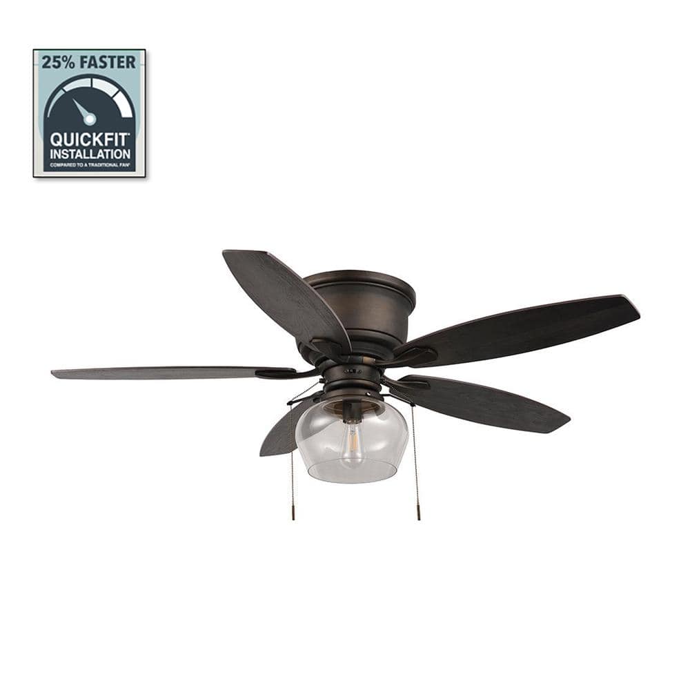 Hampton Bay Stoneridge 52  LED Indoor/Outdoor Bronze Hugger Ceiling Fan w/Light