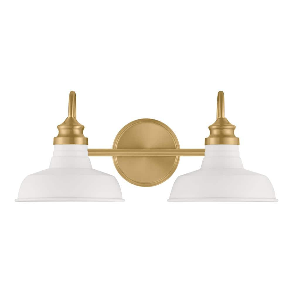 Hampton Bay Elmcroft 18.25  Brushed Gold Modern Farmhouse Bathroom Vanity Light