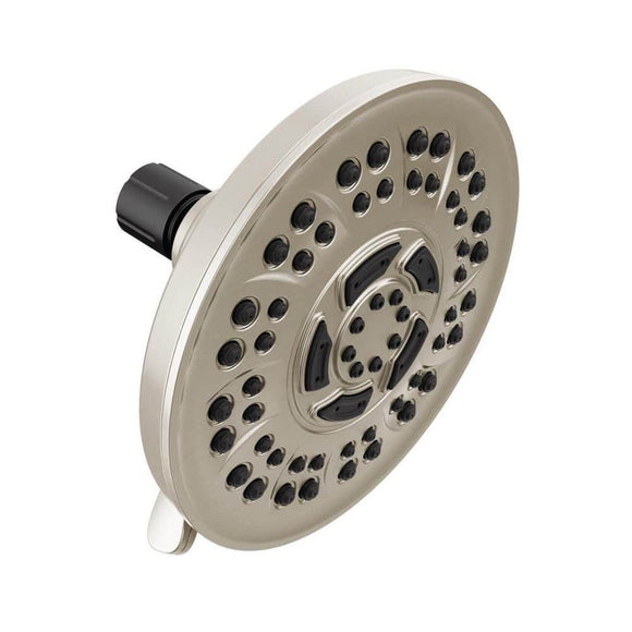 8-Spray Patterns 1.75 GPM 6 in. Wall Mount Fixed Shower Head in Satin Nickel