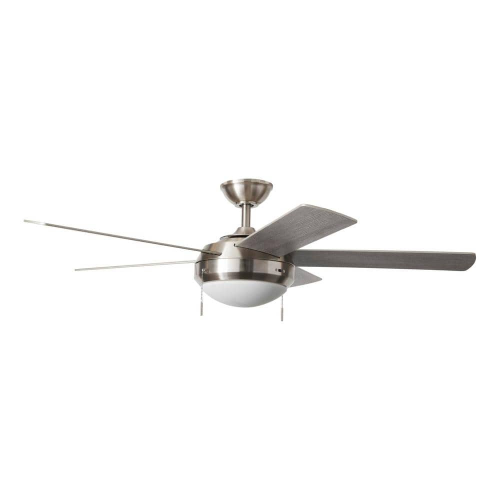 Hampton Bay Claret 52 in. Indoor Brushed Nickel Ceiling Fan with Light Kit