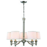 Hampton Bay 5-light Brushed Nickel Chandelier with White Fabric Shades