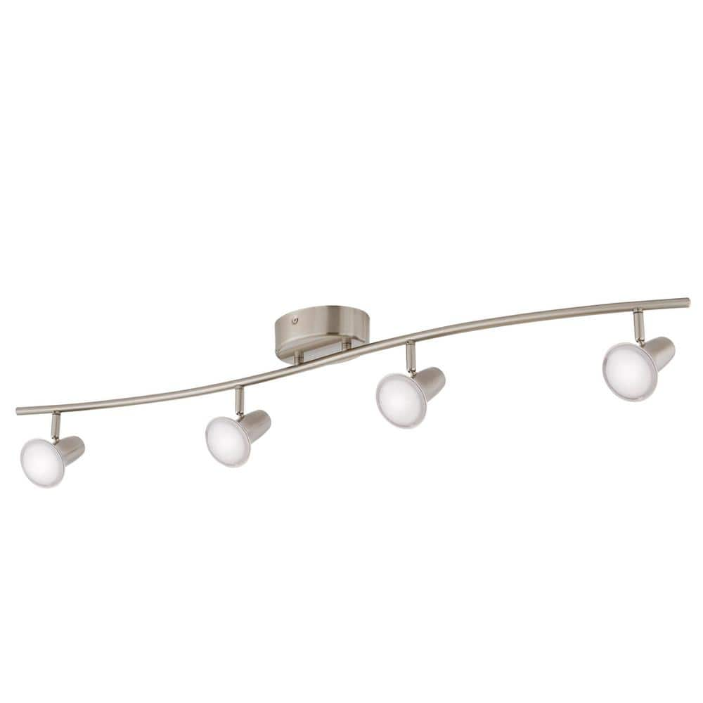 Kenmont 4 ft. 4-Light Brushed Nickel Integrated LED Wave Fixed Track Lighting Kit