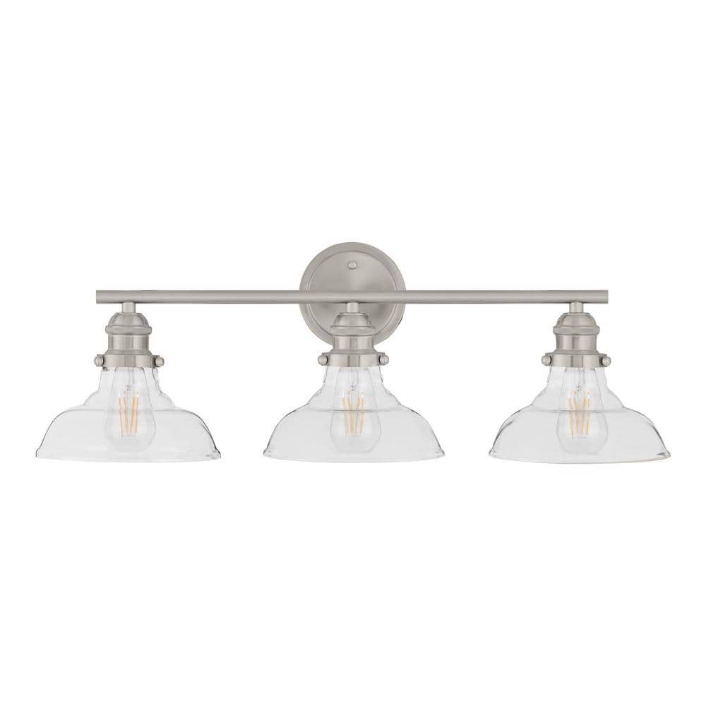 Rockwood 24 in. 3-Light Brushed Nickel Bathroom Vanity Light