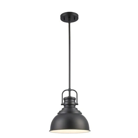 Home Decorators Shelston 10  Black Hanging Kitchen Pendant Light w/Metal Shade