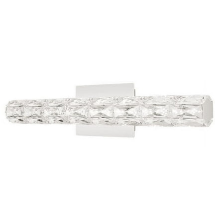 Keighley 24  Chrome Integrated LED Bathroom Vanity Light Bar with Crystal Shade