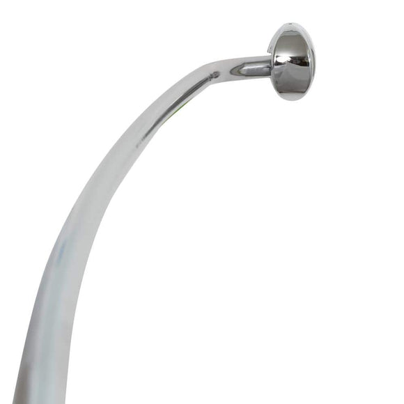 Zenna Home NeverRust 44 in. to 72 in. Aluminum Adjustable Curved Shower Rod in Chrome, Grey