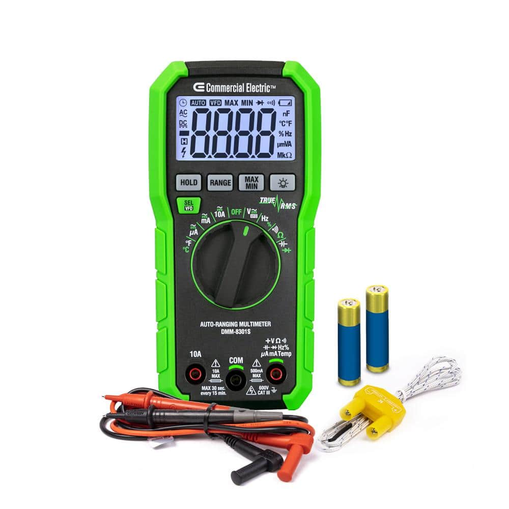 600-Volt True RMS Auto-Ranging Digital Multimeter with Temperature