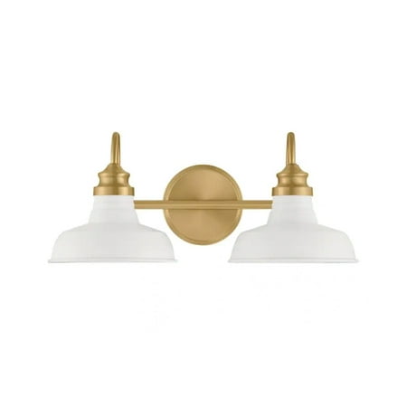 Hampton Bay Elmcroft 18.25  Brushed Gold Modern Farmhouse Bathroom Vanity Light