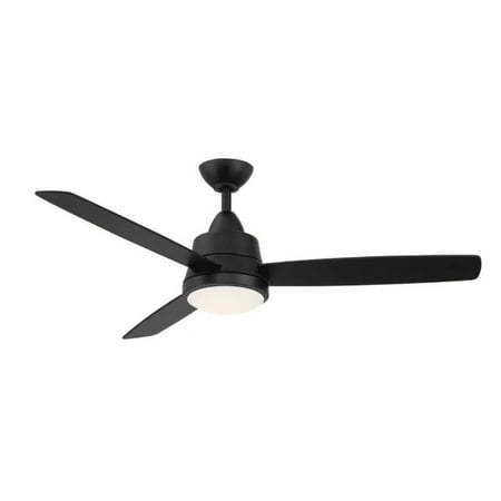 Caprice 52 in. LED Indoor Matte Black Ceiling Fan w/ Light Kit and Remote