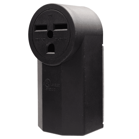 30 Amp 250V  NEMA 6-30R Surface Mount Power outlet  Straight Blade Range and Dryer Outlet Grounding  Black 2201