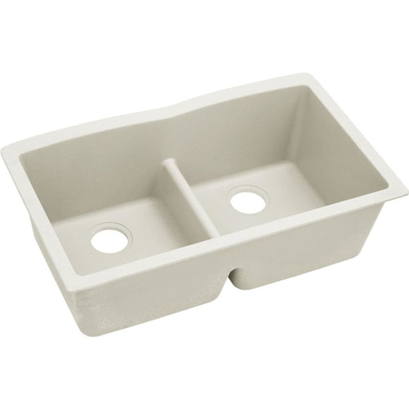 Elkay Quartz Luxe 33'' L x 19'' W Double Basin Undermount Kitchen Sink with Aqua Divide