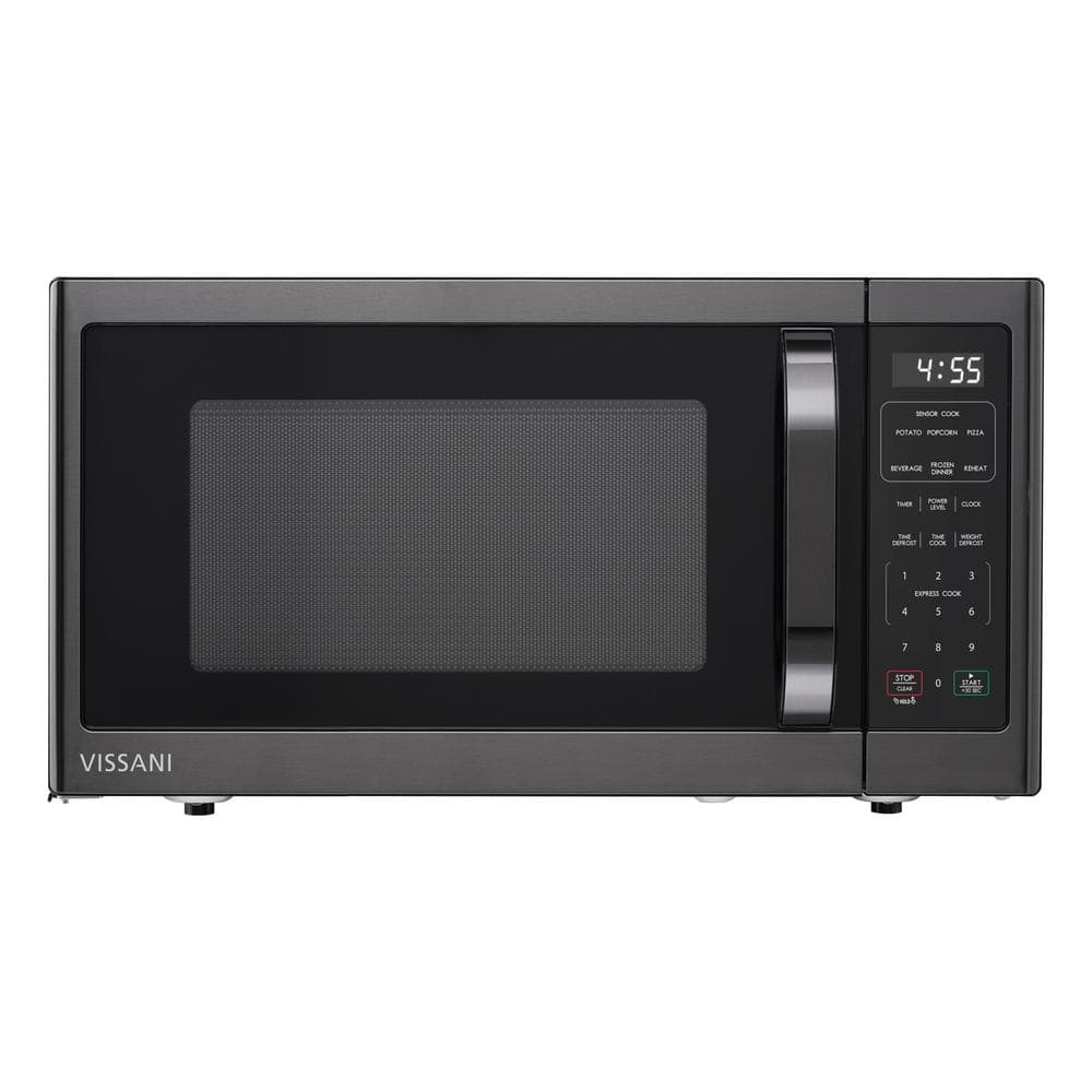 Black Stainless Steel 1,100 Watt Countertop Microwave