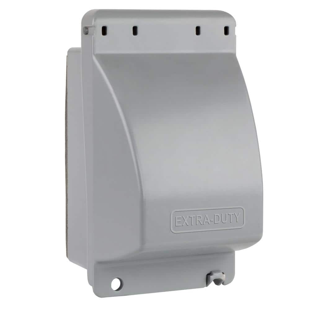 Commercial Electric Gray 1-Gang Extra Duty While-In-Use Weatherproof Vertical Receptacle Cover