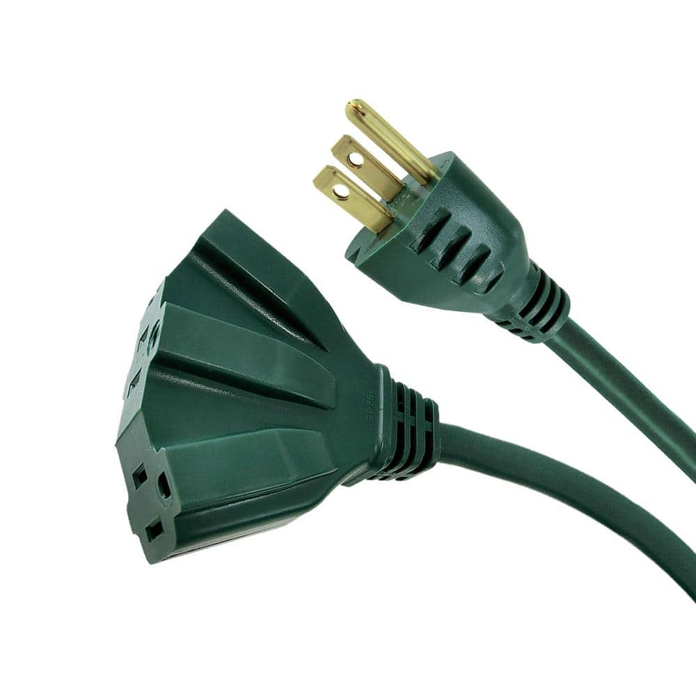 HDX 25 ft. 16/3 Fan-Tap Landscape Extension Cord, Green