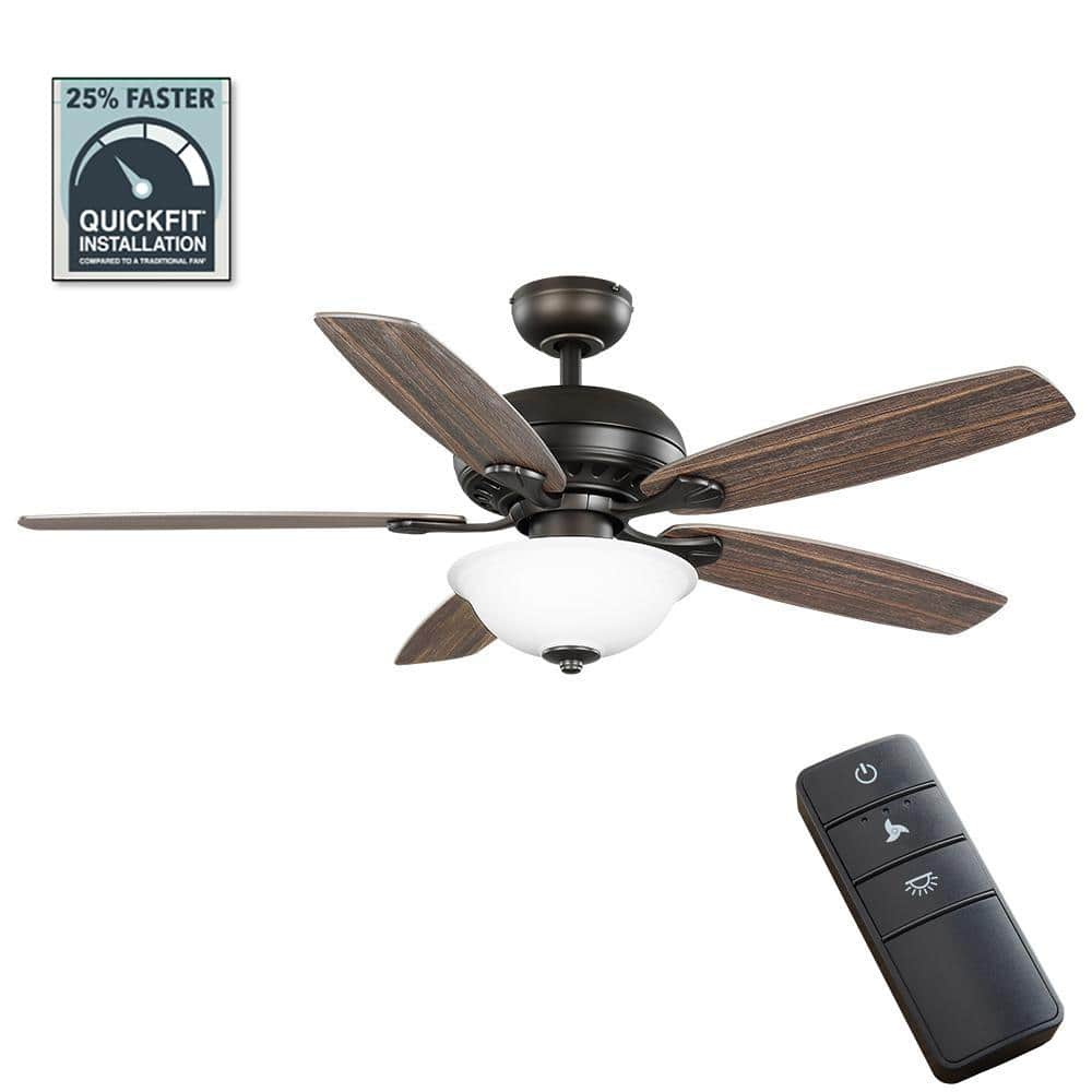 Southwind II 52 in. Indoor LED Bronze Ceiling Fan with Light Kit, Reversible Blades and Remote Control