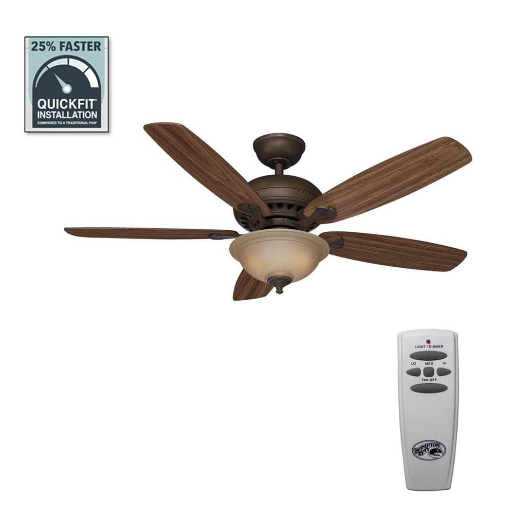 Hampton Bay Southwind 52  LED Venetian Bronze Ceiling Fan 52371 - New