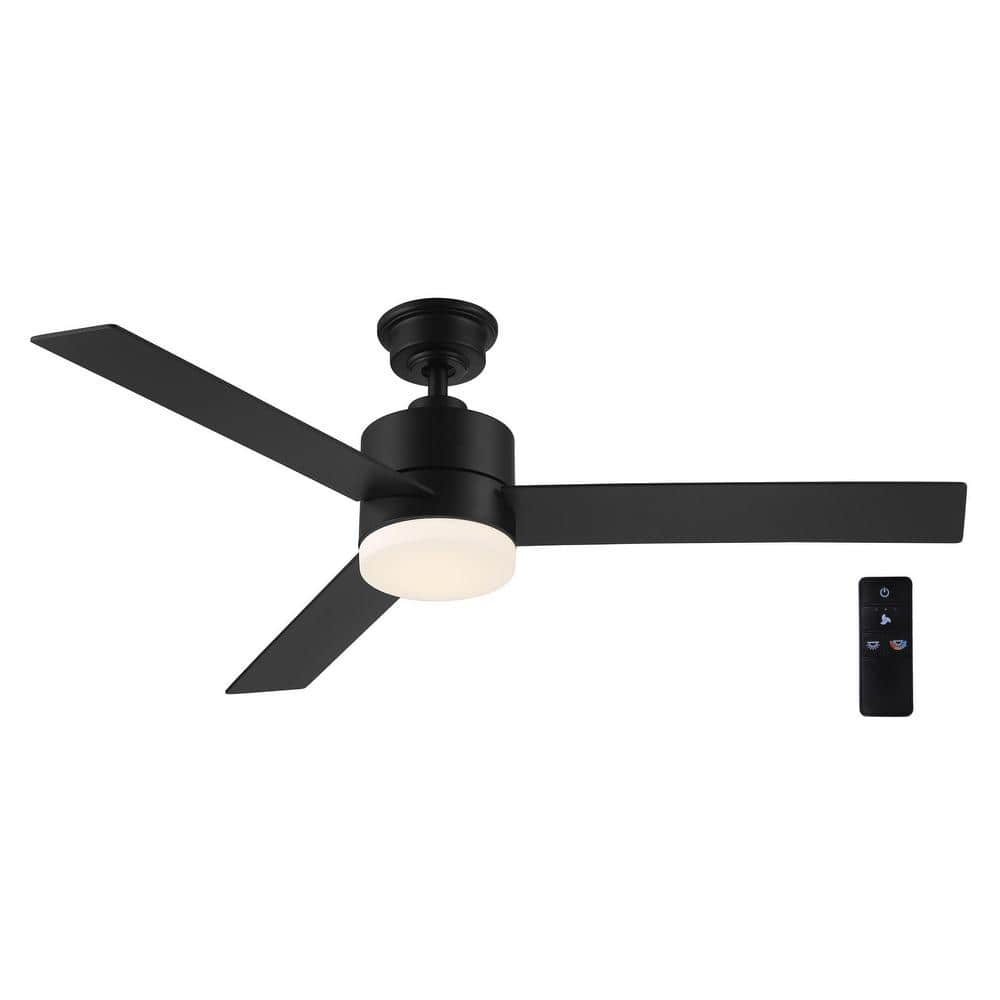 Home Decorators Madison 52 in. LED Matte Black Ceiling Fan with Light and Remote