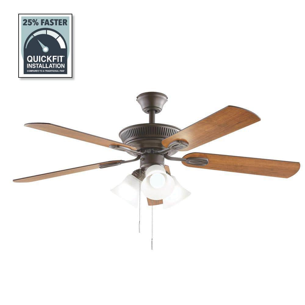 Glendale III 52 in. LED Indoor Oil Rubbed Bronze Ceiling Fan with Light and Pull Chains