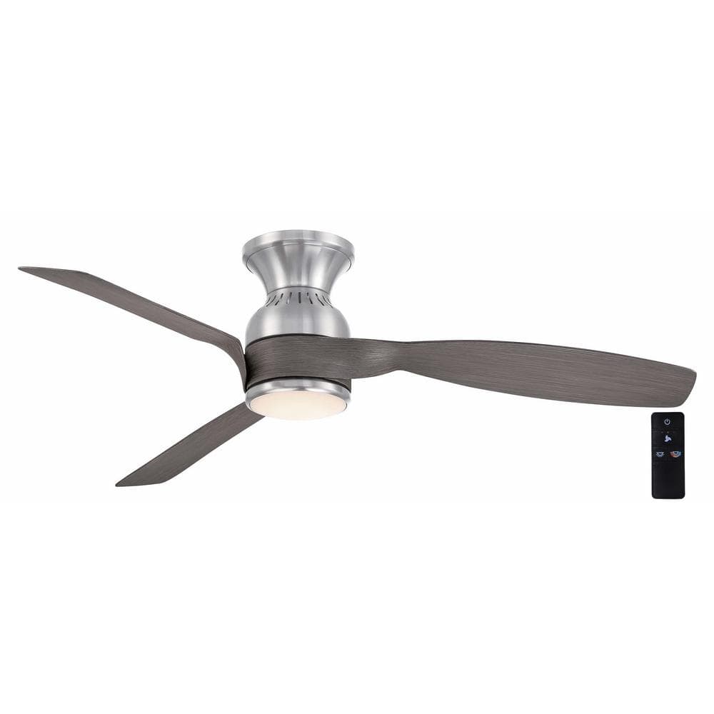 Halwin 52 in. CCT LED Brushed Nickel Ceiling Fan with Light and Remote Control