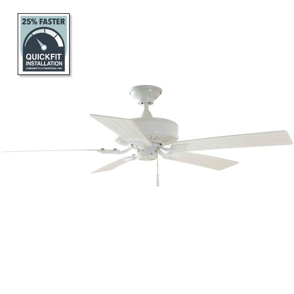 Hampton Bay Barrow Island 52 in. Indoor/Outdoor White Ceiling Fan